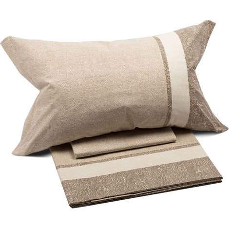 Parure de lit avec Housse de Couette 100% Coton – 2 Taies d’Oreiller 50x80 cm, Linge de Lit Confortable et Elégant - Housses de Couettes Pour 1 Personne ou 2 Personnes (1/2)