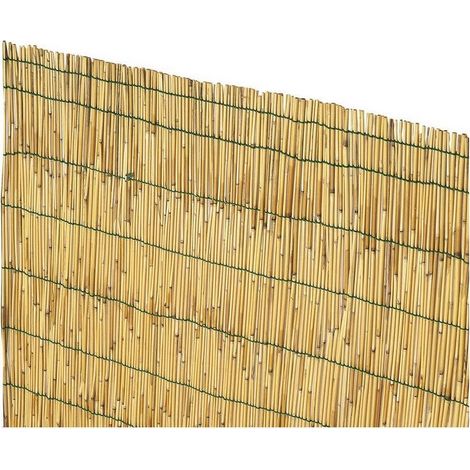Paravent en bambou 1,5 x 5 mètres – Épaisseur 3/4 mm – Reliure nylon – Pour délimiter espaces extérieurs – Résistant aux intempéries