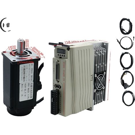 Kit de moteur servo, pilote AC, performance à couple élevé, 400W Avec Frein, 220V (1/2)