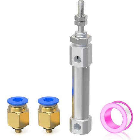 Mini vérin pneumatique en acier inoxydable Alésage 10MM Course 10MM Double effet (CDJ2B10-10)