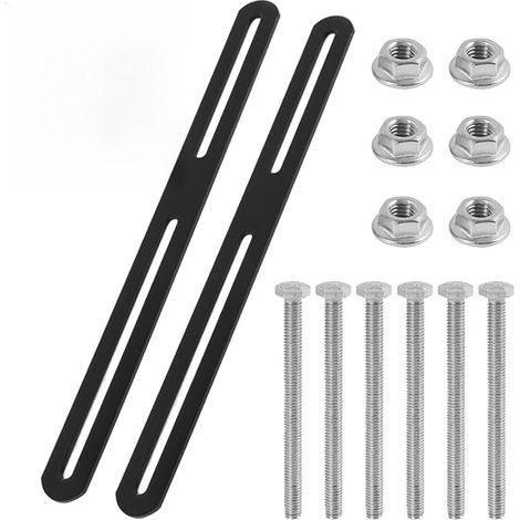 275 x 24 mm Post Box Bracket, Stainless Steel Connector Bracket, Flat Mounting Bracket, with 6 Screws and Nuts for Outdoor Post Box, Black (1/5)
