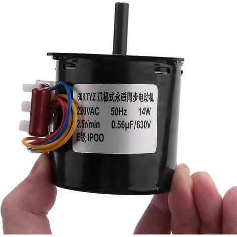 220-V-Wechselstrom-Synchrongetriebemotor, 60 kZ, Permanentmagnet-Synchrongetriebemotor, 220 V, 2,5 U/min, Schwarz