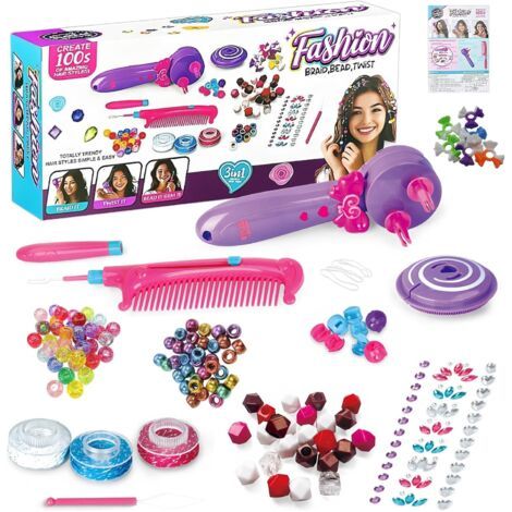 Machine à Tresser les Cheveux Fille, Kit de Coiffure DIY avec 3 Styles de Tressage, Tresseur Automatique de Cheveux Idéal Comme Cadeau pour les Filles (1/5)