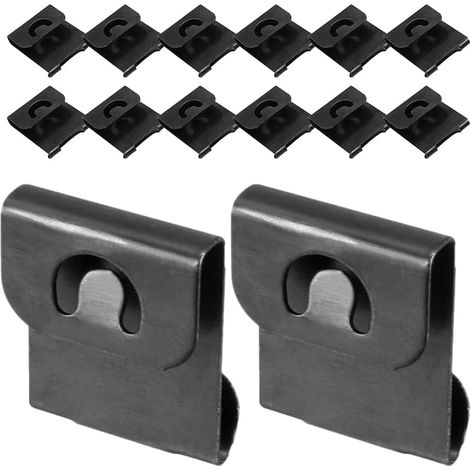 CCYKXANo-Drill Picture Frame Hooks, 100-Piece Set in Black Iron, Invisible Design, for Home Wall Decoration, Secure Fixing Without Damage (1/5)