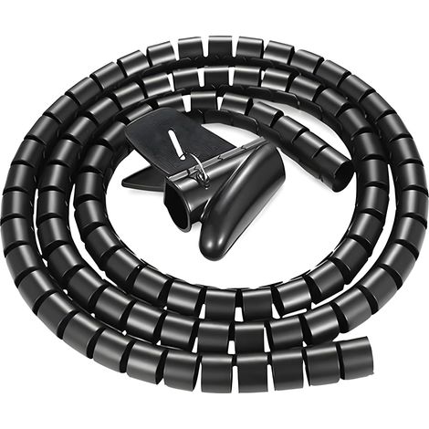 Tube de rangement de câbles, 16 mm-10 m, manchon de gestion des câbles pour TV, PC, ordinateur, noir (1/3)