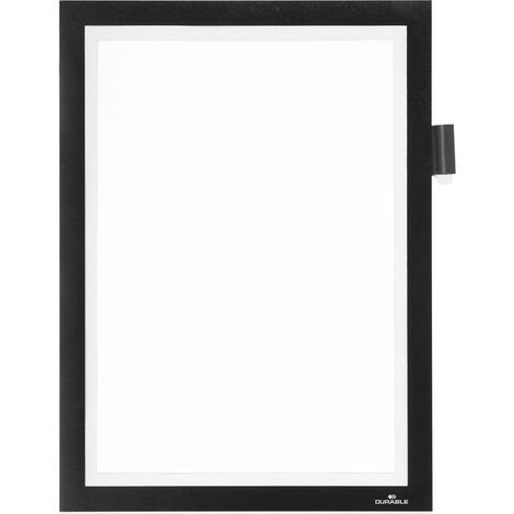 Durable DURAFRAME Magnetic Note A4 498901 Info Duraframe Magnetic Note (A4, Cornice Magnetica con porta penne aperto), 1 pezzi, nero (1/5)