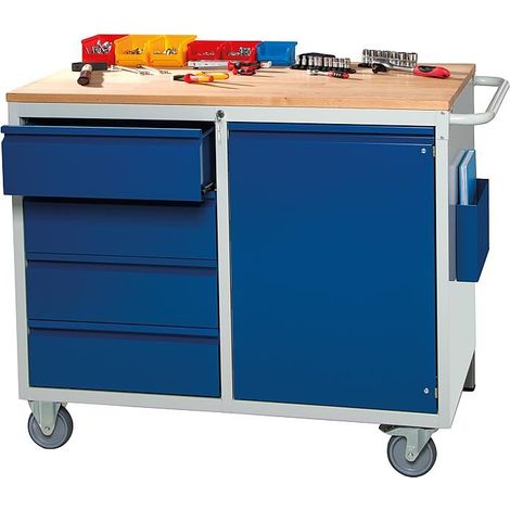 Chariot de montage serie BASIC-7 avec hetre-Top lxpxh: 1145x650x975mm (1/2)
