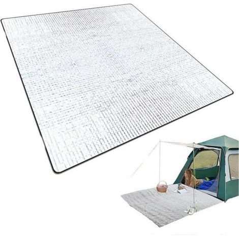 Campingmatte aus Aluminiumfolie, Isoliermatte aus Aluminiumfolie, Zeltmatte, isolierende und wasserdichte Picknickmatte, wärmereflektierend, geeignet für Camping, Wandern und andere Outdoor-Aktivitäte