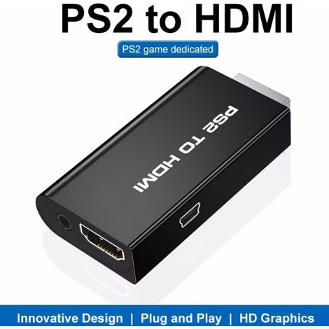 Convertisseur PS2 vers TV HD pour connexion vidéo, interface haute définition pour console de jeu avec adaptateur audio et vidéo. (1/5)