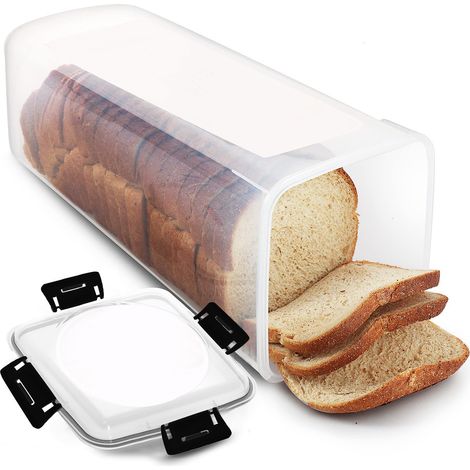 Transparente Aufbewahrungsbox für Brot, ideal für geschnittenes Brot, kann auf der Arbeitsfläche oder im Gefrierschrank platziert werden. (1/5)