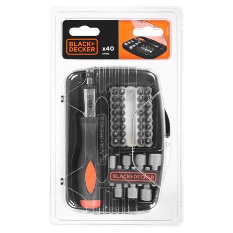BLACK+DECKER 40-teiliges Schraubset mit Ratschenschraubendreher (A7062-XJ) (1/5)