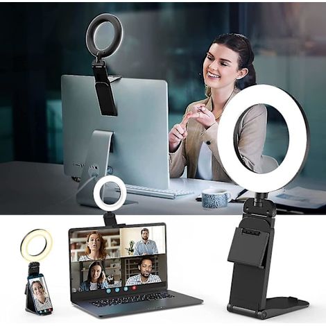 Lampe de bureau multifonctionnelle, idéale comme éclairage d'appoint, pour la photographie culinaire et comme lampe pliable pour les visioconférences. (1/5)