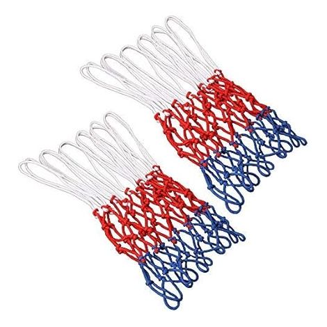 2 Pieces Multicoloured Basketball Net for Basketball Hoop, Basketball Net Replacement, 12 Loops Suitable for Indoor or Outdoor Basketball Hoop (1/5)
