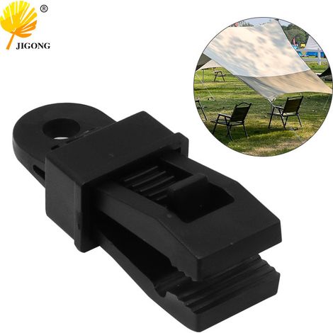 Accessoires pour bâches de tente d'extérieur : clips de fixation résistants au vent, boucles pour cordes de tension extérieures, points de traction, crochets et clips en plastique. (1/5)