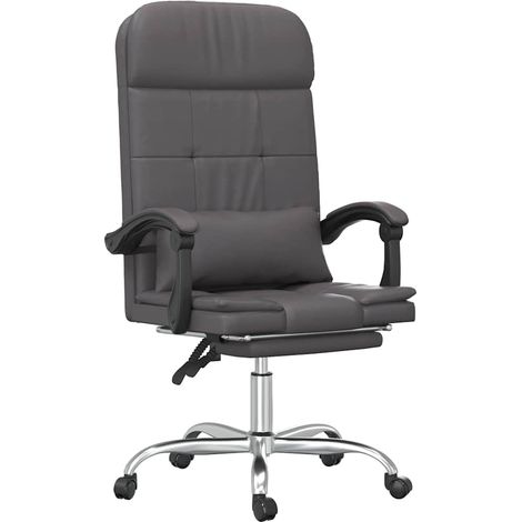 Maison Exclusive - Poltrona da Ufficio Massaggiante Reclinabile Grigio Similpelle (1/5)