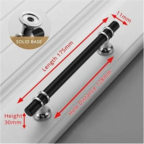 tiradores de cocina de 128 mm, color plata - Tirador de acero inoxidable para armarios de cocina y puertas. (1/3)