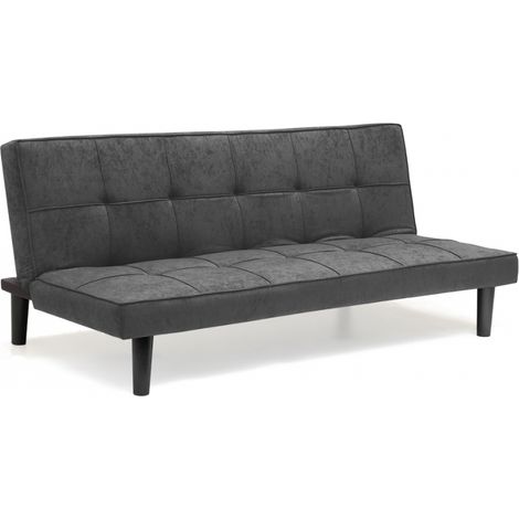 Modus Sofà – Canapé convertible 2 places clic-clac – Dimensions 179 x 91 x 76 cm – Design moderne et élégant – Pour petits espaces – Gris (1/5)
