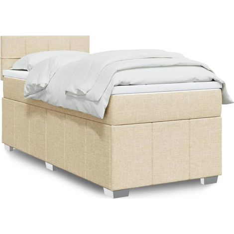 Boxspringbett mit Matratze Creme 90x200 cm Stoff (1/5)
