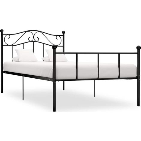 vidaXL Bed Frame without Mattress Black Metal 100x200 cm (1/5)