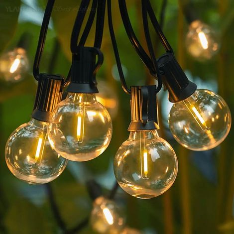Luci a stringa G40 — Luci LED retrò per campeggio all'aperto — Luci per patio e esterni (20 metri, 30 lampadine) (1/5)