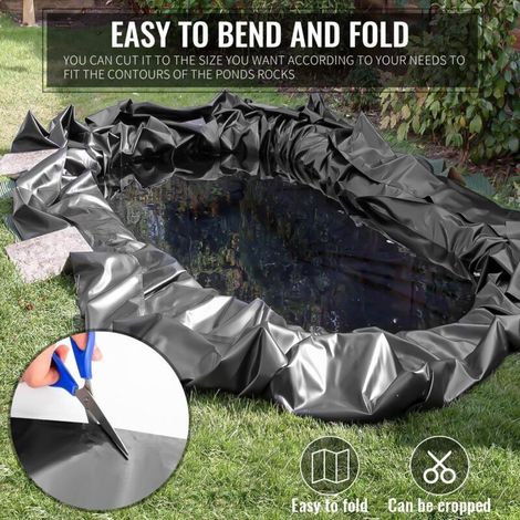 Telo di rivestimento per laghetti e piscine, membrana rinforzata, nero, 2 m x 3 m (0,2 mm) (1/3)