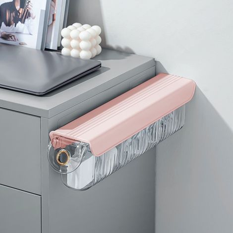 Boîte De Rangement Murale - Boîte À Sous-Vêtements Et Chaussettes 6 Compartiments Détachables - Avec Couvercle - Plastique - Rose - 37,5 x 8,2 x 10,5 cm (1/5)