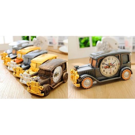 TrAdE Shop Traesio - Orologio Sveglia Tavolo Forma Macchina Classica Car Analogica Allarme Casa -