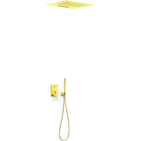 Kit mitigeur encastré 3 voies Rapid‑box pour douche Slim Or 24K - TRES 20237302OR