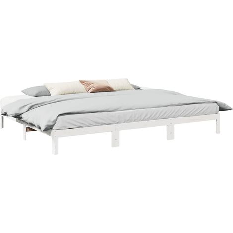 Cadre de lit familial sans matelas blanc 240x200 cm (1/5)