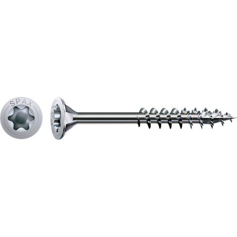 Spax Vis de la construction bois, 8 x 80 mm, 50 unités, Filetage partiel, Tête fraisée, T-STAR plus T40, 4CUT, WIROX - 0191010800805