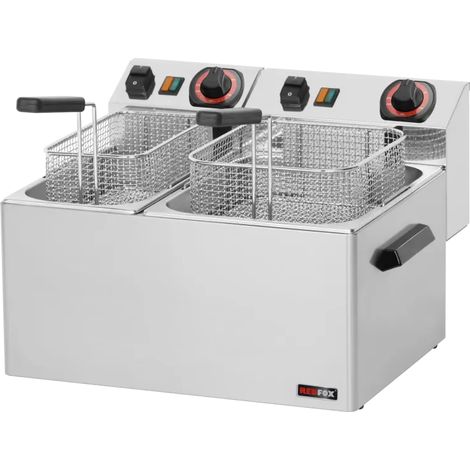 Friteuse électrique 0,42 + 0,38 kW/l, 8 + 5 l TOP 230 V REDFOX - FE 74 - REDFOX
