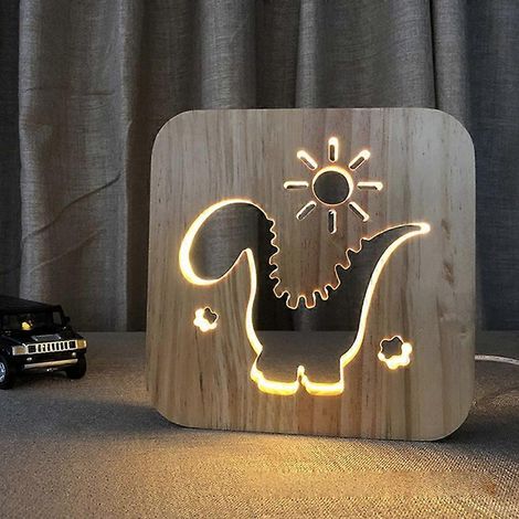 LED-Nachtlicht aus Holz in Tierform, 3D-USB-Ladefunktion, Schreibtischlampe, Dekoration fürs Schlafzimmer