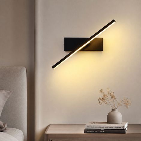 Applique murale LED design minimaliste, fer et silicone, éclairage doux 7W, 30cm, pour chambre salon couloir (1/5)