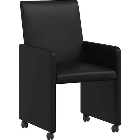 Maison Exclusive - Esszimmerstühle mit Rollen 2 pcs Schwarz 57 x