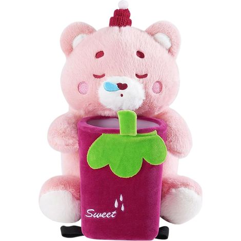 Porte-mouchoirs et poubelle de voiture – Porte-mouchoirs de voiture en forme d'ours mignon avec poubelle, boîte de rangement en peluche douce pour parapluie, clés, portefeuille, collations, jouets (1/5)