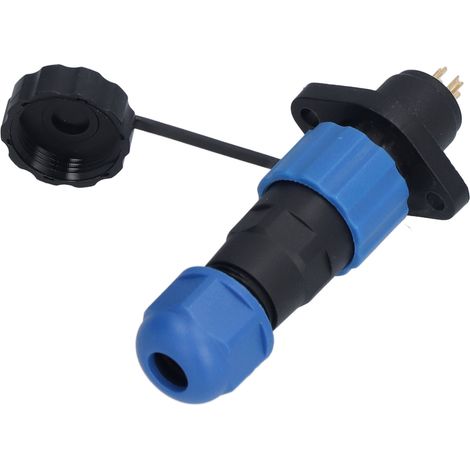 Connecteur d'alimentation industriel et aéronautique étanche IP68, mâle et femelle, montage à bride, broche SP134 (250 V 5 A) (1/5)