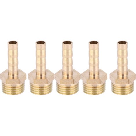 5 raccords laiton G1/4 mâle à embout cannelé 6mm pour gaz et liquide, raccord de tuyau fileté (1/5)