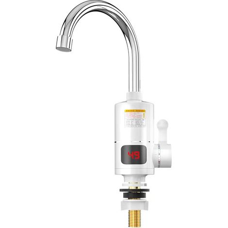Robinet d'eau chaude instantanée avec affichage numérique LCD, mélange eau chaude et eau froide, idéal pour la cuisine