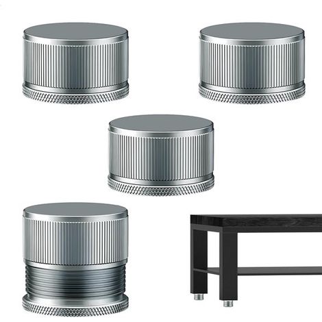 Pieds de meubles réglables Dailygoods, hauteur 2,3-3,9 cm, pieds en métal antidérapants, lot de 4 pour tables/armoires (1/5)