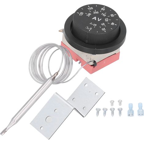 Eosnow Einstellbarer elektrischer Ventilator-Thermostatschalter, 3-poliges Design, Temperaturkontroll-Sonden-Set