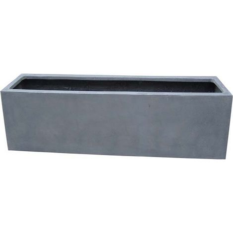 Lot de 2 Bacs à Fleurs Virginia Gris Jardinières d'Extérieur Résistantes au Gel et UV - PANGIVO