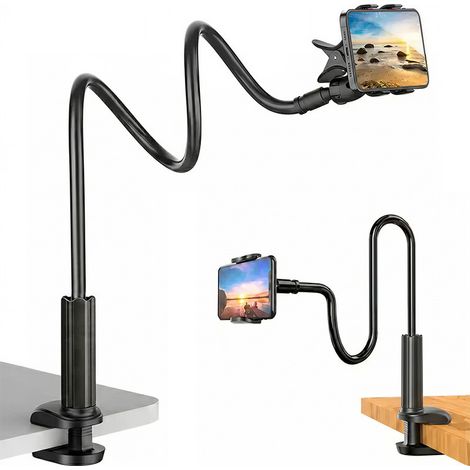 Support de téléphone de chevet rotatif à 360°, support à pince souple de 120 cm, maintien sûr, support mains libres pour téléphone de bureau dans la chambre (1/5)