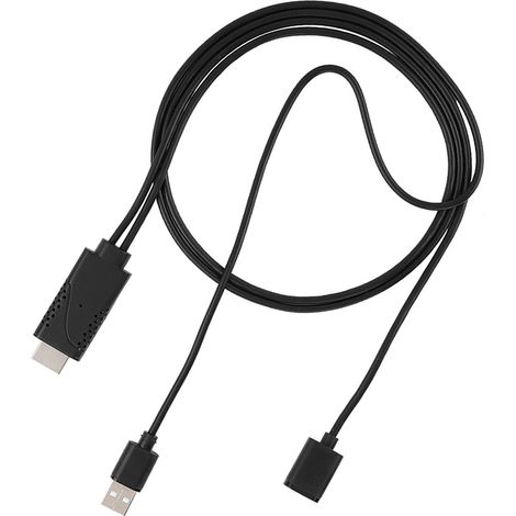 Câble adaptateur 2 en 1 USB femelle vers HDMI mâle 1080p pour iPhone et Android