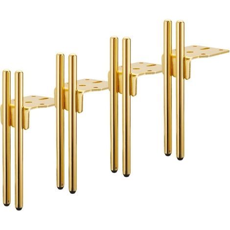 Set mit 4 goldenen Möbelfüßen, 15 cm, Ersatzfüße für Sofa und Schrank mit Antirutschpads (1/5)