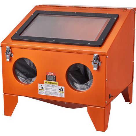 VEVOR Gabinete de chorro de arena, gabinete de chorro de arena portátil de 40 galones de 40 a 120 PSI, chorro de arena de acero resistente con pistola de chorro de arena y 4 boquillas de cerámica
