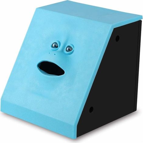 Visage Tirelire l'argent manger Tirelire Singe à piles d'économie d'Boîte, Blue 9.69.89.8cm, (1/5)