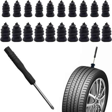 21 Pcs Tubeless Tire Puncture Repair Kit reparation pneu voiturewith Mushroom Avec tournevis,kit anti crevaison voiture Plug for Tyre Punctures and Flats on Cars,Motorcycles,Trucks Tractors (1/4)
