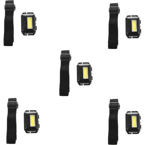 Lampe frontale LED COB miniature 5X, 3 modes, étanche, idéale pour le camping et la pêche (noire). (1/5)