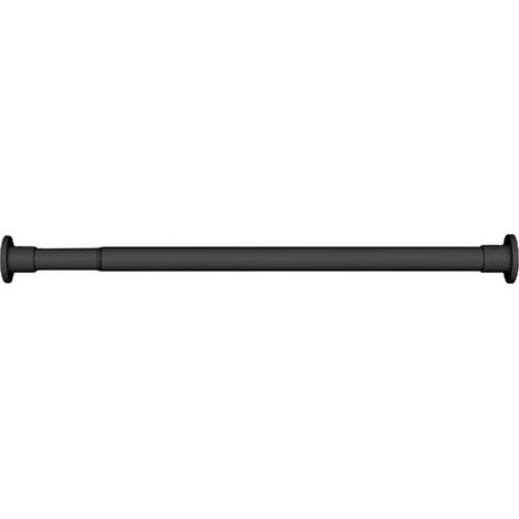 Barre de rideau de douche extensible noire, de 50 cm à 80 cm, en acier inoxydable, sans perçage. (1/5)