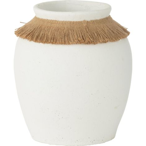 Vase Déco en Argile "Ibiza" 26cm Blanc (1/3)